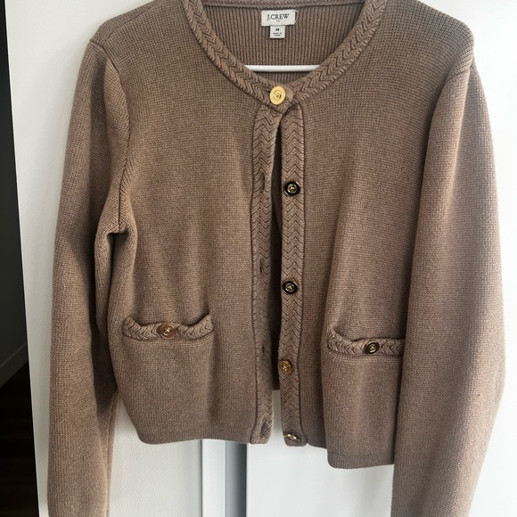 J. Crew Jackets & Blazers - J. Crew Tan Knit Sweater 100% Cotton